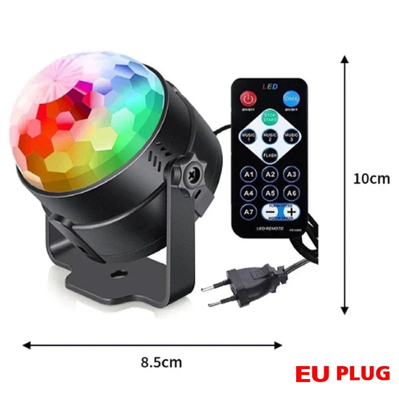 1-4Pcs Aalternating Ffashing Light Stage Lamp with Remote Control EU Disco Ball Lamps for Home Room Parties Birthday Wedding Bar