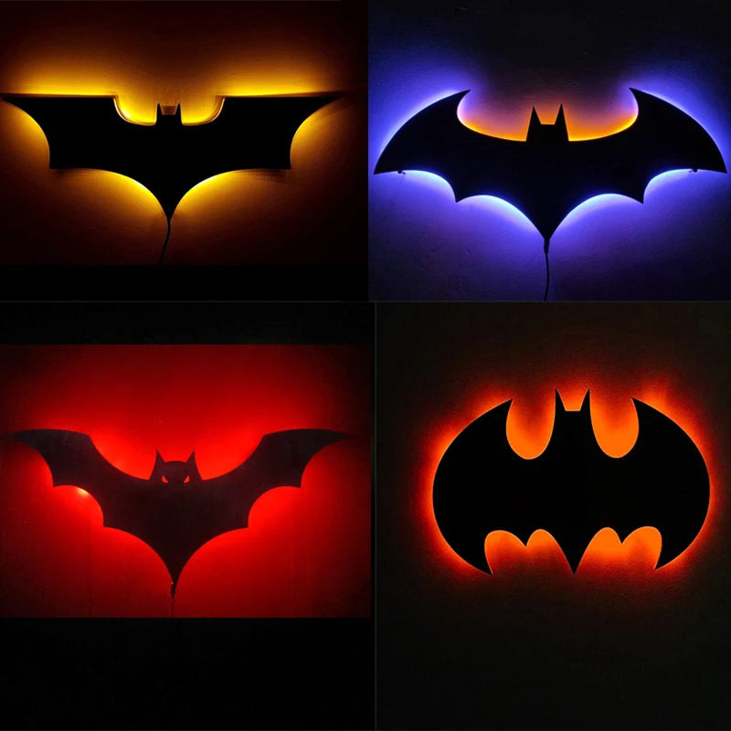 ZK50 Hot Style 3D Creative LED Night Light Wall Lamp Background Wall Superhero Atmosphere USB Logo Light