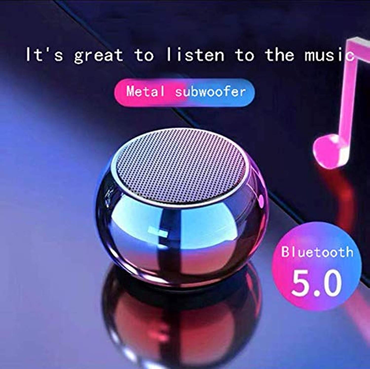 Small Bluetooth Speaker Portable Wireless，Colorful Metal Case - Stereo Sound Mini Bluetooth Speaker