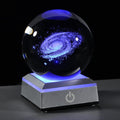 3D Galaxy Model Crystal Ball Led Lamp Base - Space Decor World Globe Planets Sphere Night Light 80Mm 3.15 Inch - Solar System Decor Best Birthday Astronomy Gifts for Men Physics Science Teacher